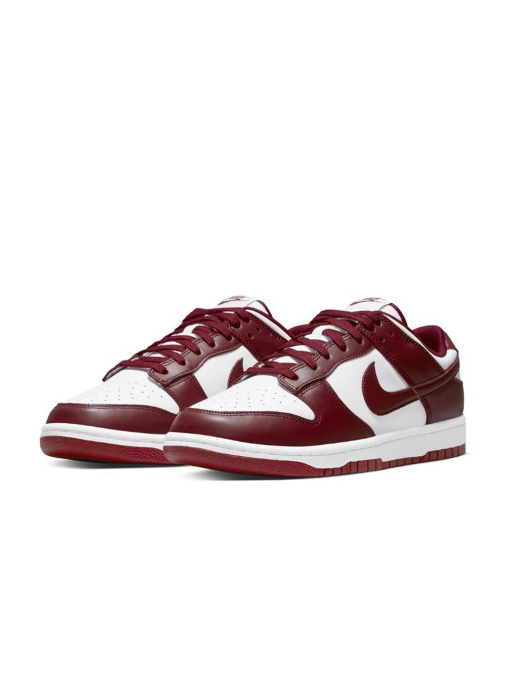 Nike Women's Deep Red White Dunk Low Leather Classic Sneaker Size US 7.5